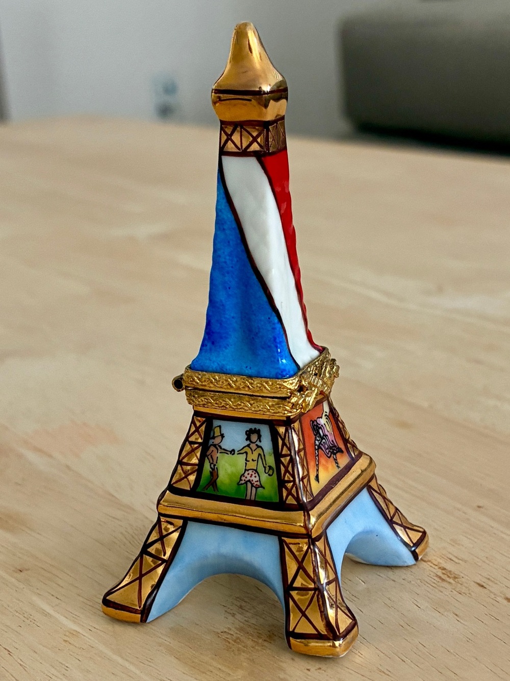 Vintage French Limoges Porcelain Eiffel Tower Trinket Box